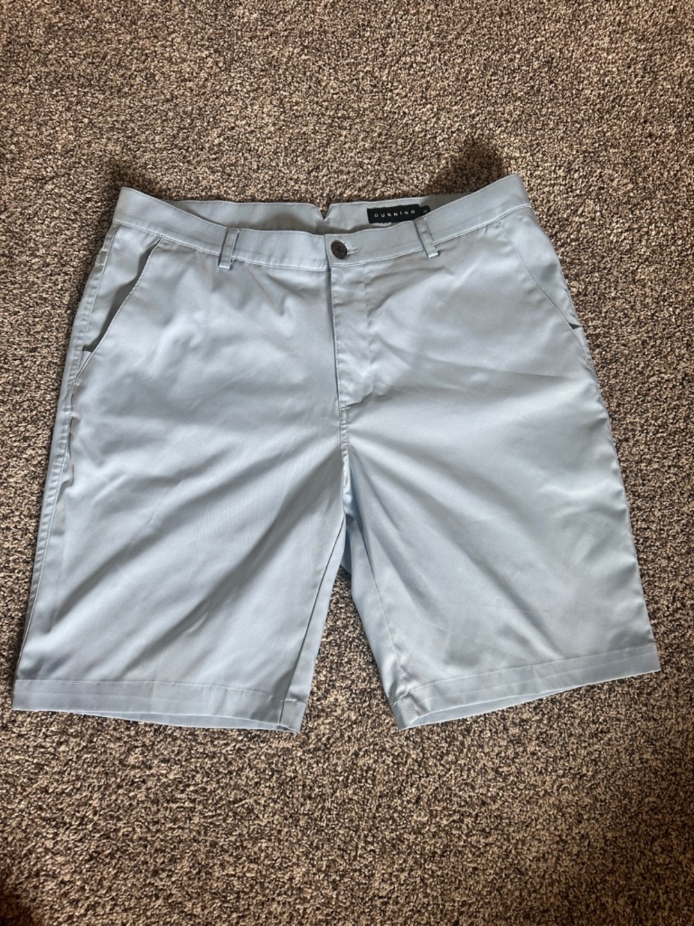 Dunning Golf Pale Blue Flat-Front Men’s Shorts